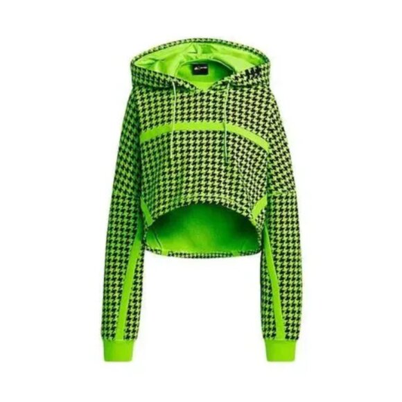 IVY PARK Tops - Adidas IVP (Ivy Park) Crop Hood Sweatshirt Houndstooth Hoodie by Beyonce